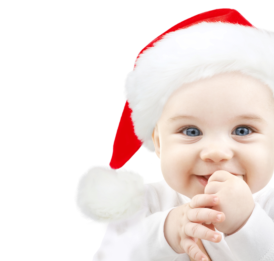 christmas, babyhood, childhood and people concept happy baby i